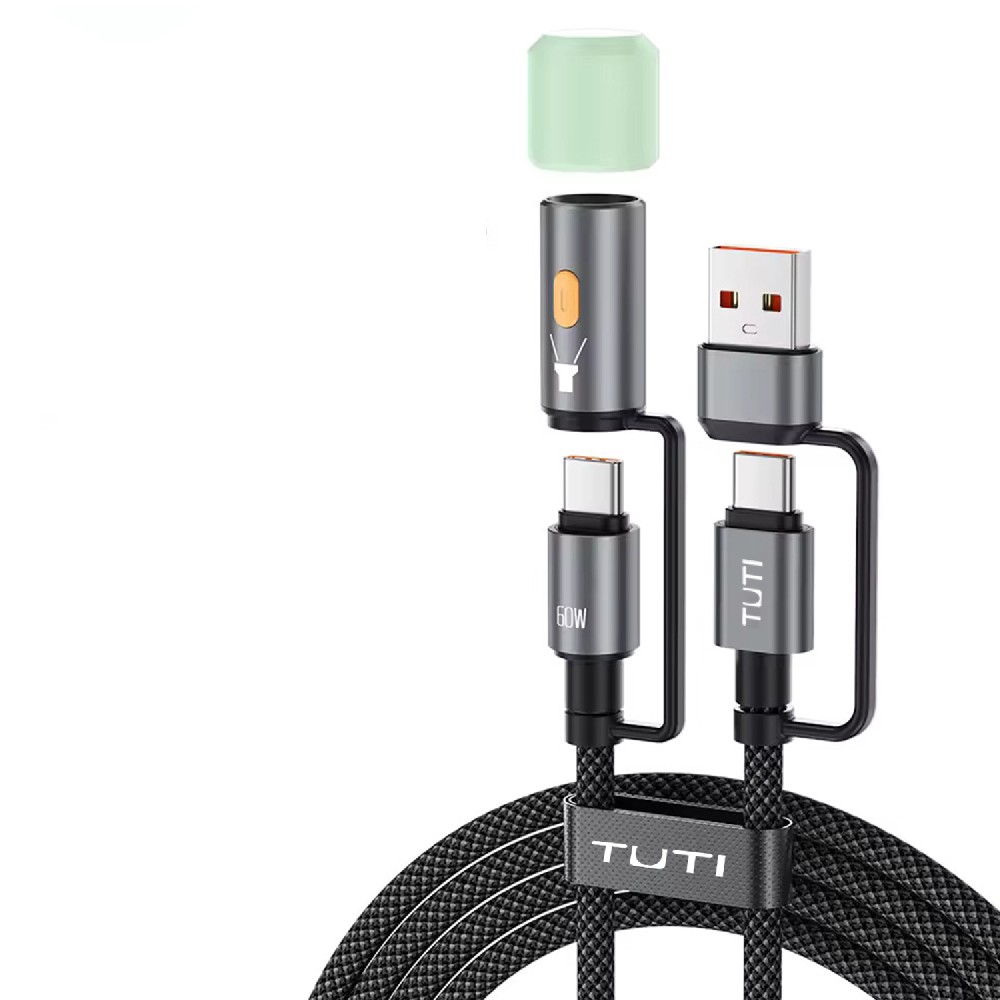 TUTI 2-in-1 Multifunctional Lighting 60WJ Fast Charging Data Cable